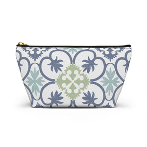 Portugal Tile Accessory Pouch w T-bottom in Blue