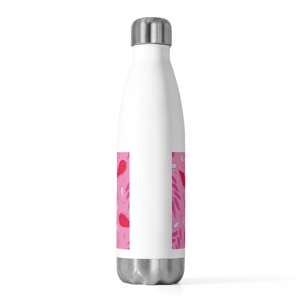 Tossed Leaves 20oz Insulated Bottle in Pink