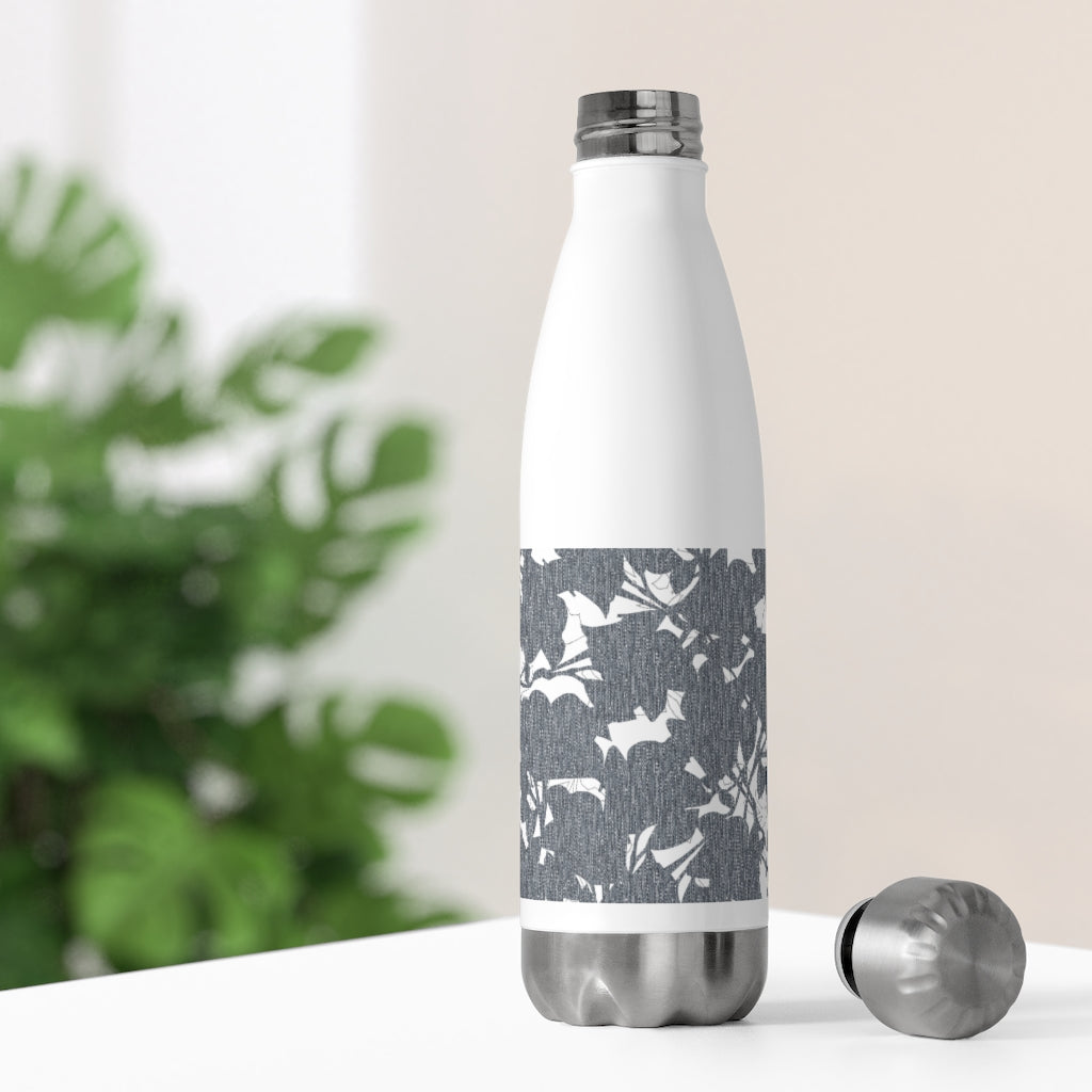 Modern Floral Overlay 20oz Insulated Bottle in Charcoal
