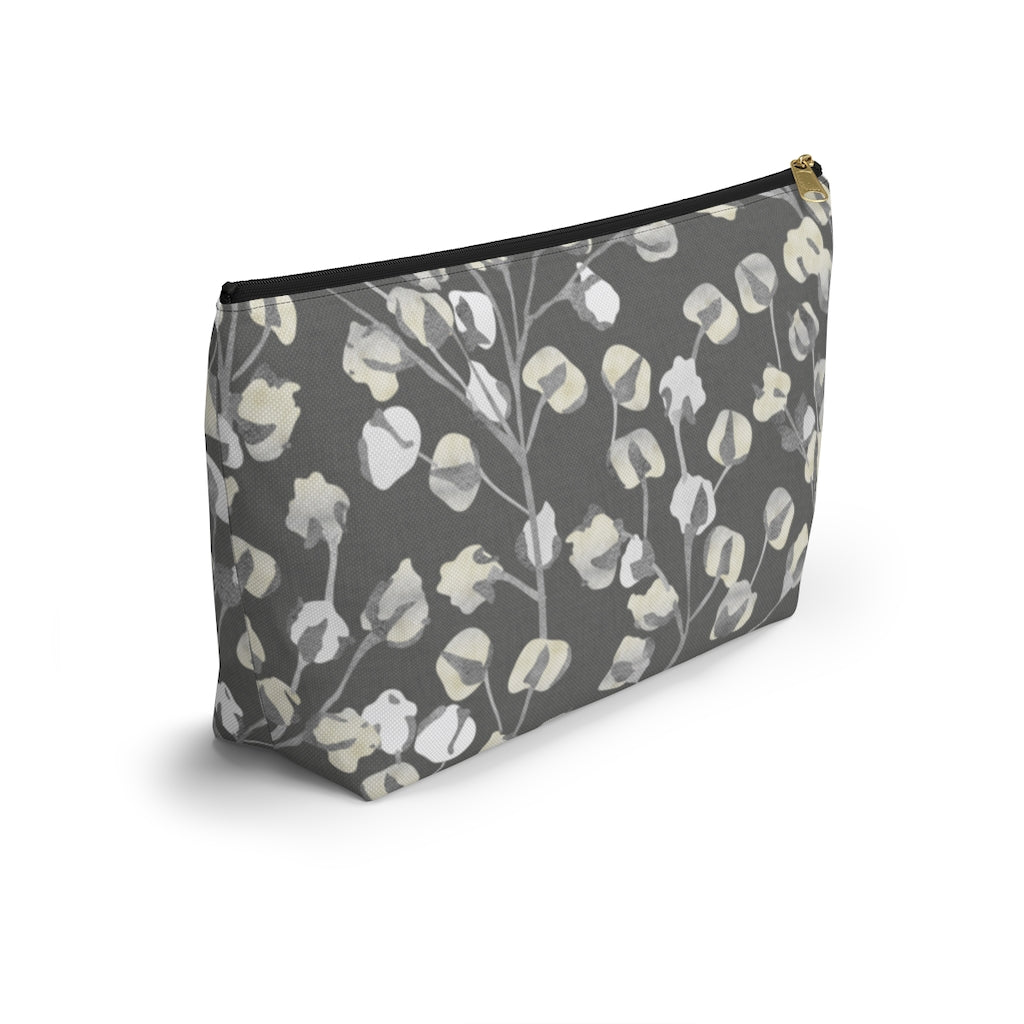 Cotton Branch Accessory Pouch w T-bottom in Gray