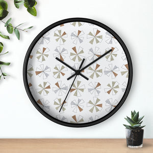 Mini Pinwheels Wall Clock in Brown
