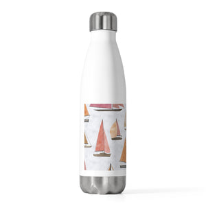 Watercolor Sailboats 20oz Insulated Bottle in Pink