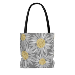 Floral Sunflower Tote Bag in Gray