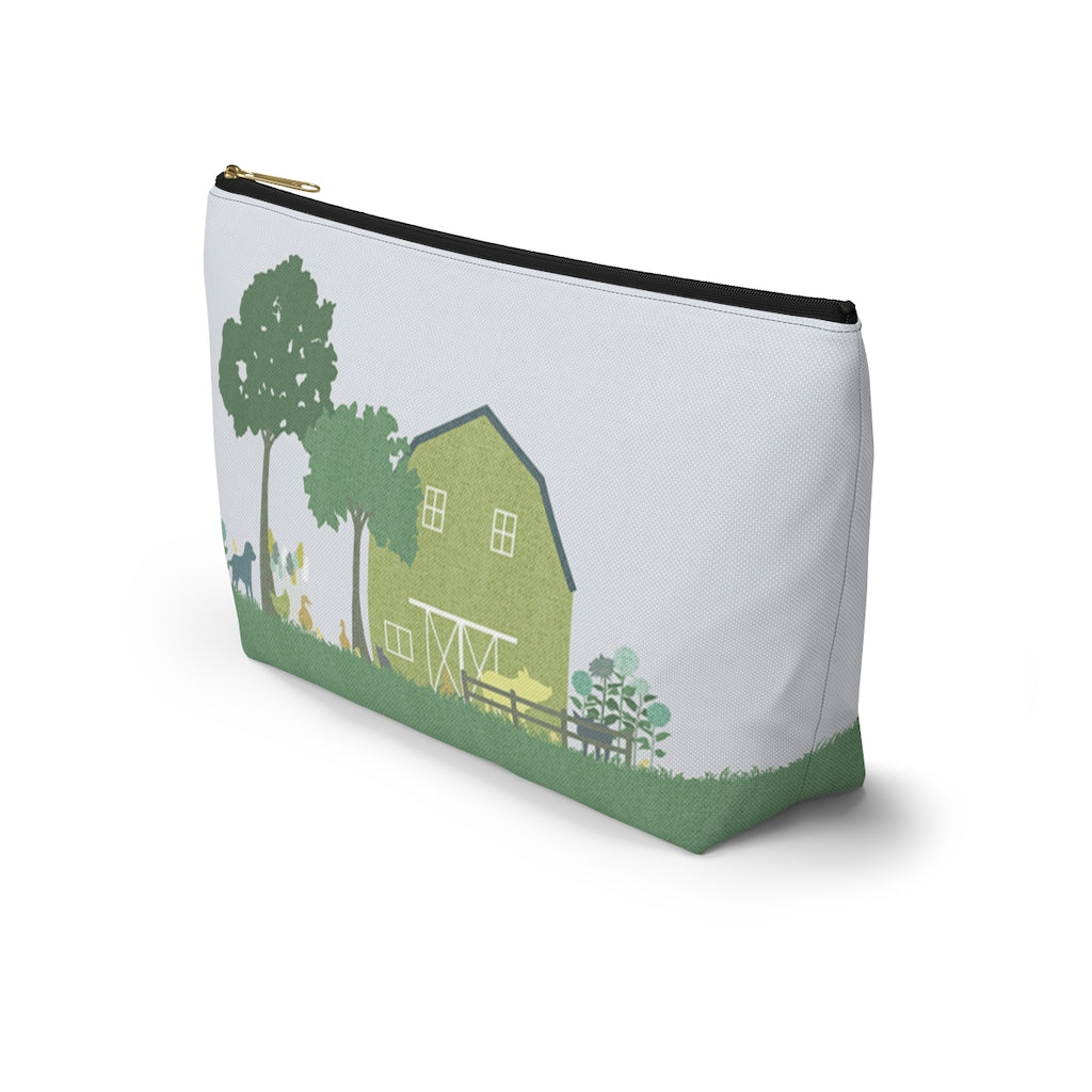 Barnyard Fun Accessory Pouch w T-bottom in Green