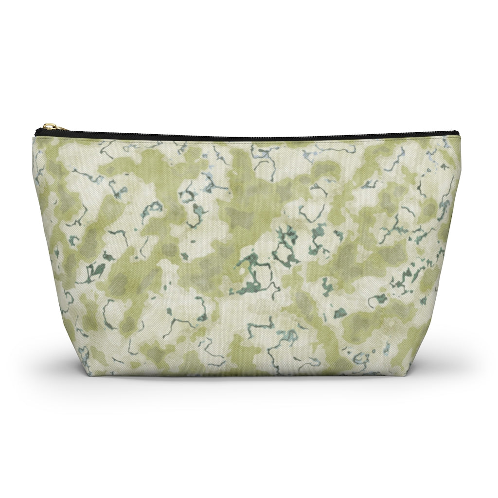 Carrara Marble Accessory Pouch w T-bottom in Green