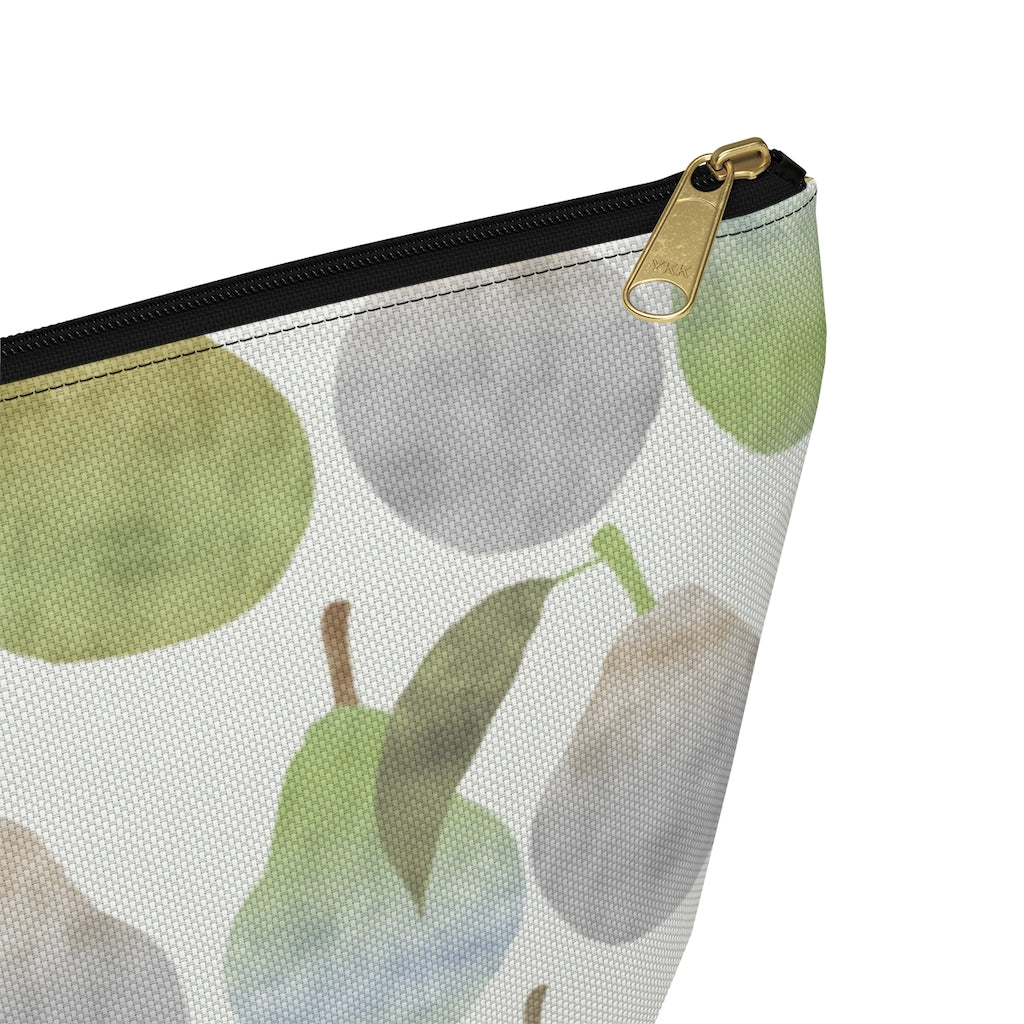 Watercolor Pears Accessory Pouch w T-bottom in Green