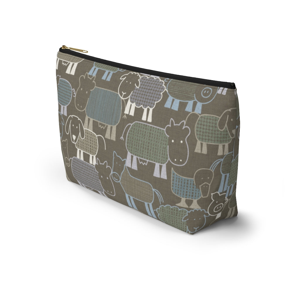 Animal Farm Accessory Pouch w T-bottom in Brown