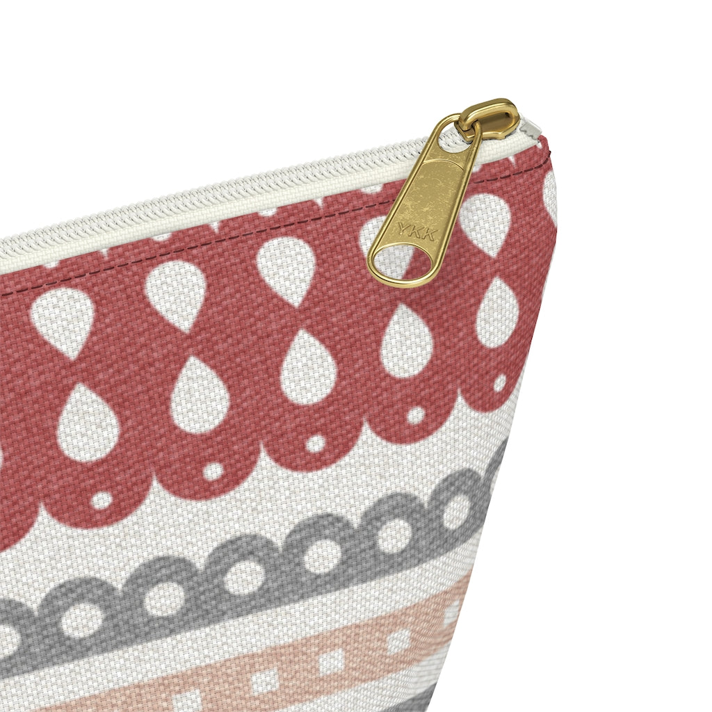Ribbon Candy Accessory Pouch w T-bottom in Red
