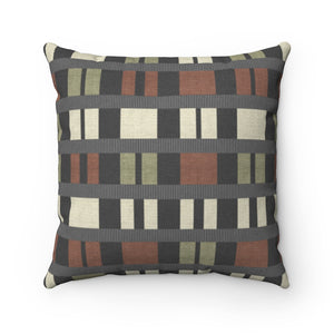 Clerestory Mid Century Modern Square Throw Pillow in Gray