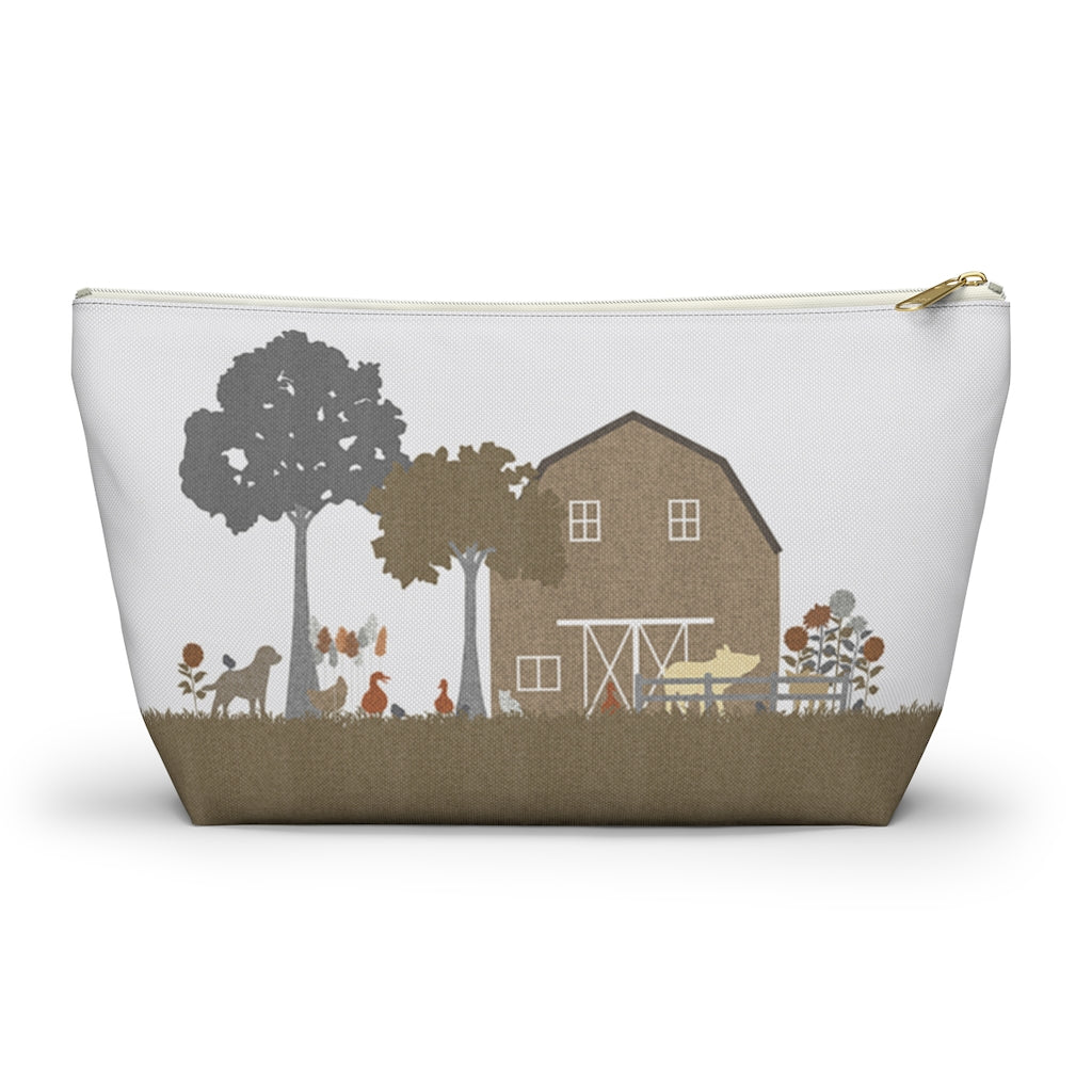 Barnyard Fun Accessory Pouch w T-bottom in Brown