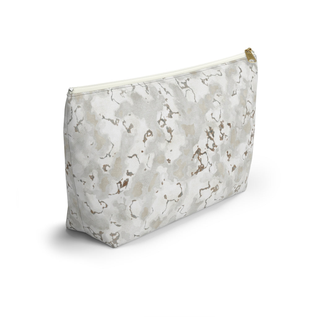 Carrara Marble Accessory Pouch w T-bottom in Brown