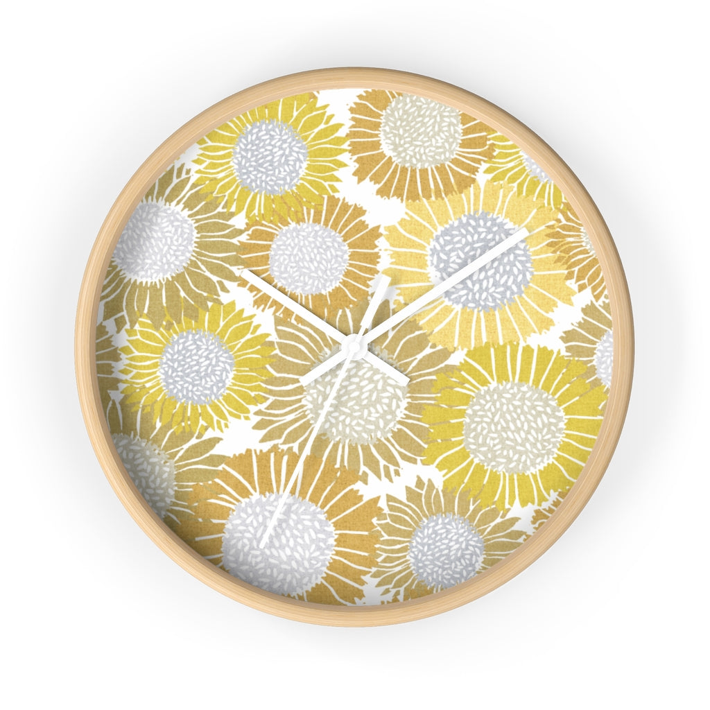 Sunflowers Wall Clock in Yellow