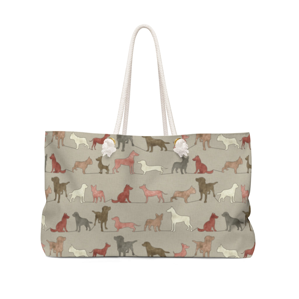 Dogs Weekender Bag in Pink