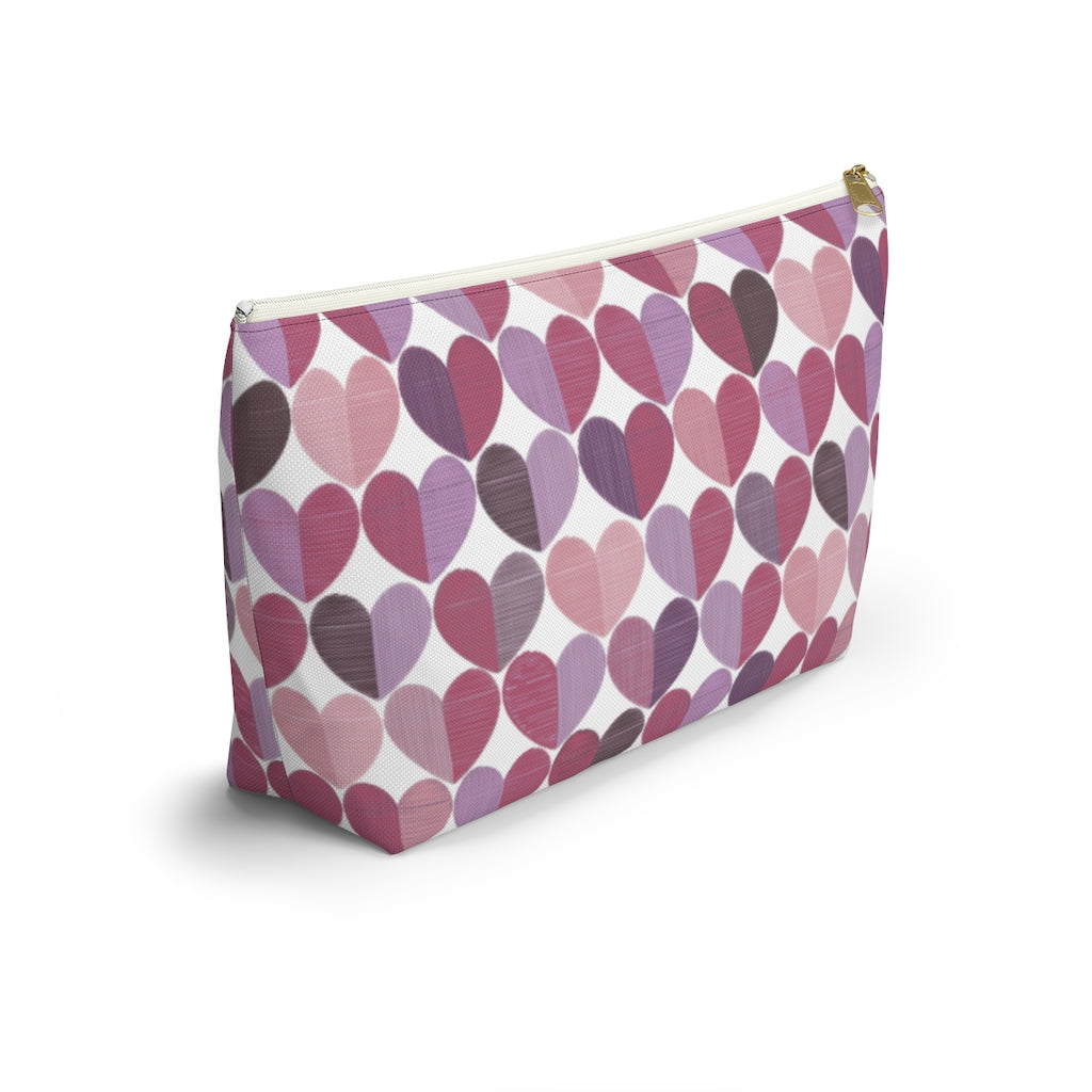 Love Accessory Pouch w T-bottom in Purple