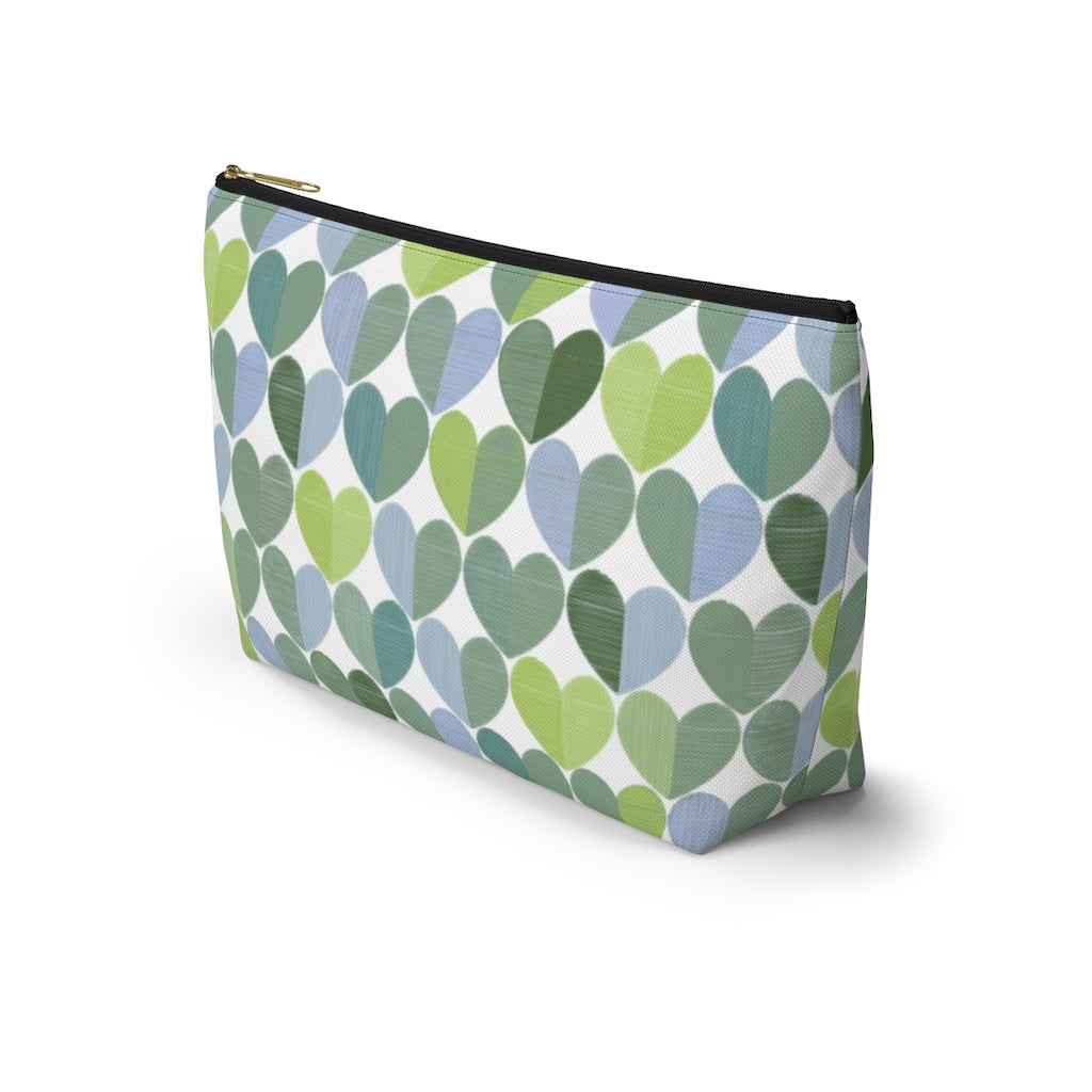 Love Accessory Pouch w T-bottom in Green