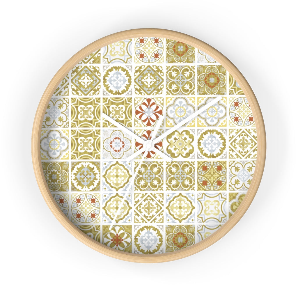 Seville Square Wall Clock in Yellow