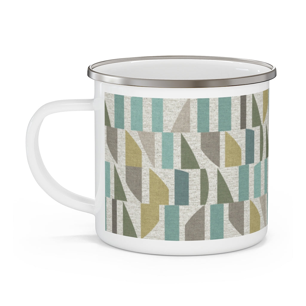 Frequency Code Enamel Mug in Aqua