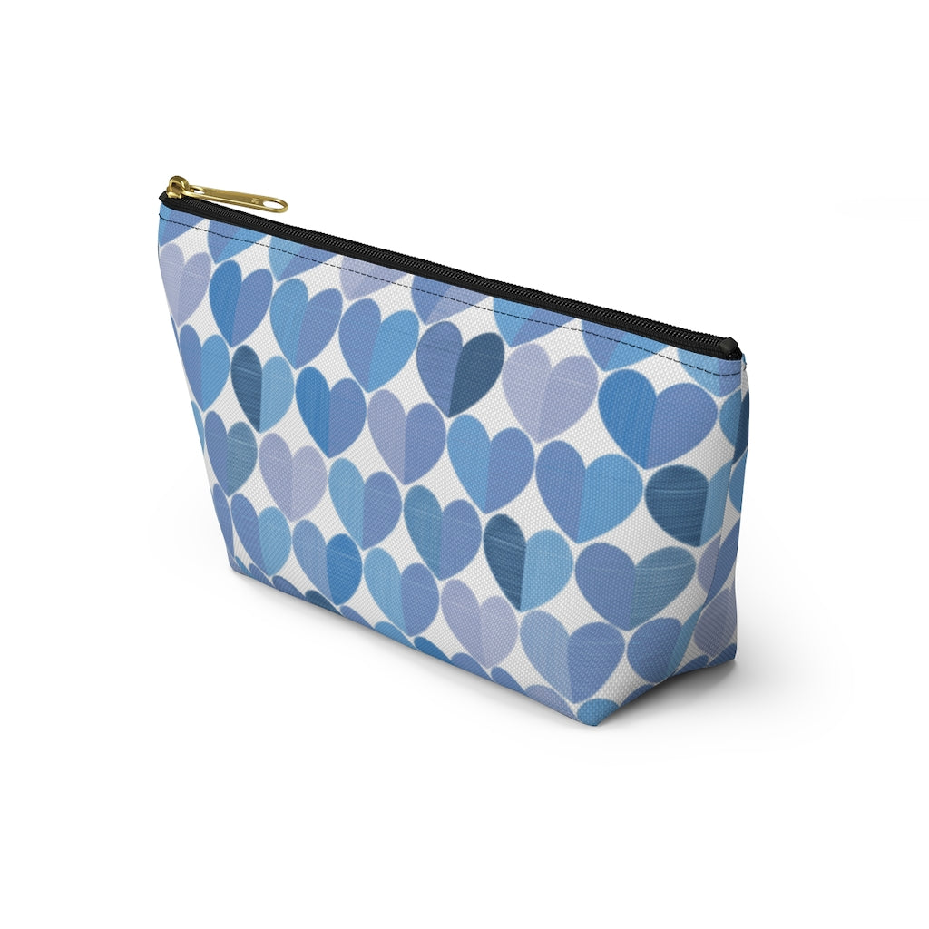 Love Accessory Pouch w T-bottom in Blue