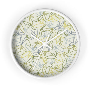 Sketch Leaf Wall Clock in Green
