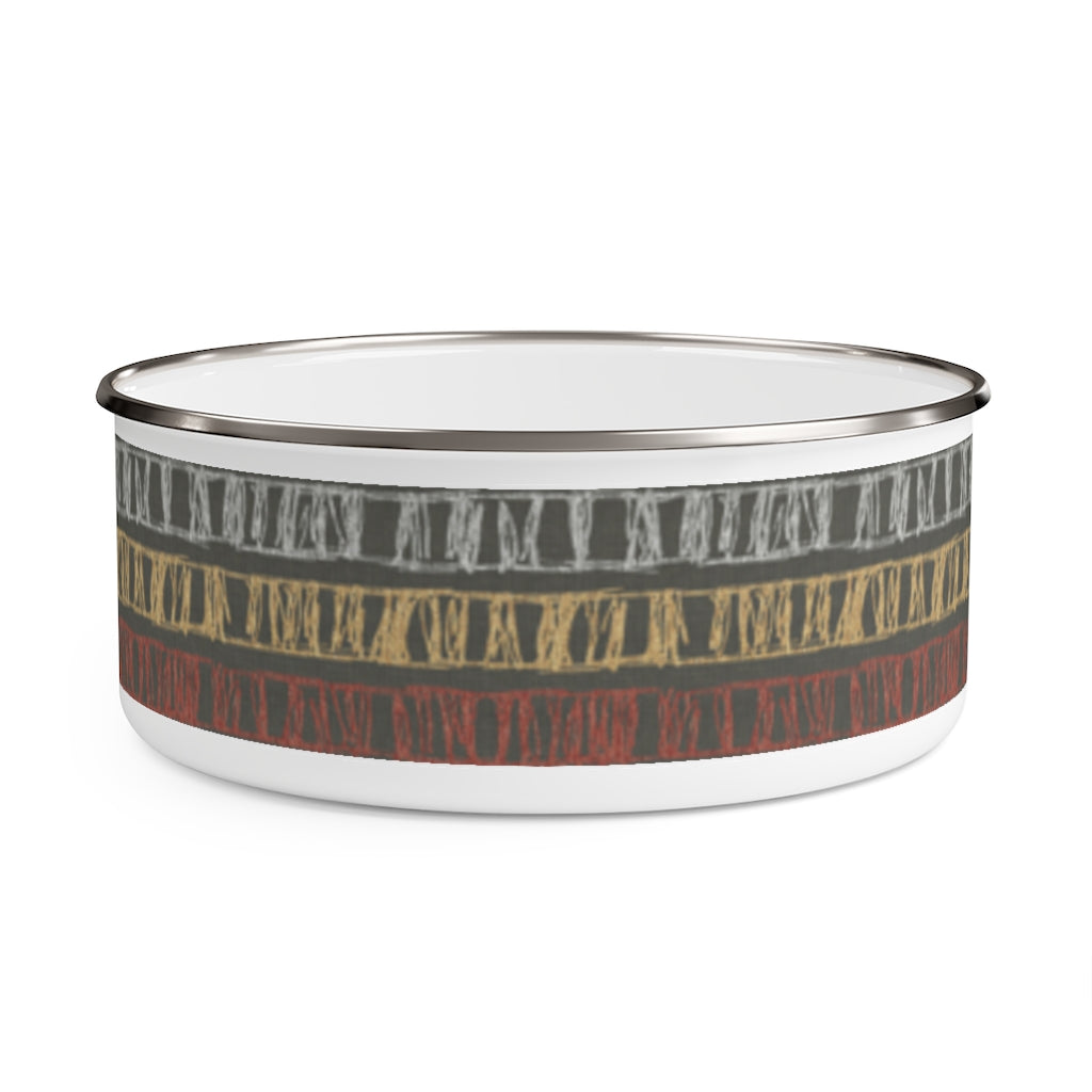 Sketch Stripe Enamel Bowl in Multi