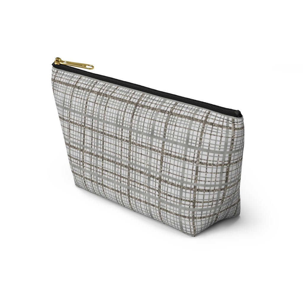 Rogers Tartan Accessory Pouch w T-bottom in Gray
