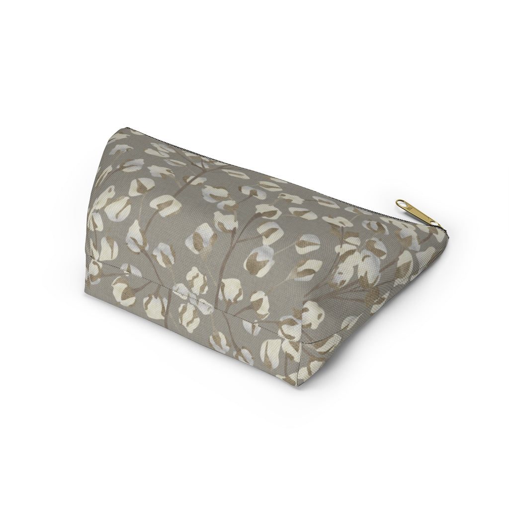 Cotton Branch Accessory Pouch w T-bottom in Brown