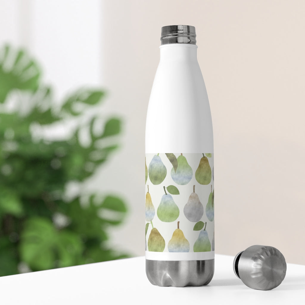 Watercolor Pears 20oz Insulated Bottle in Green