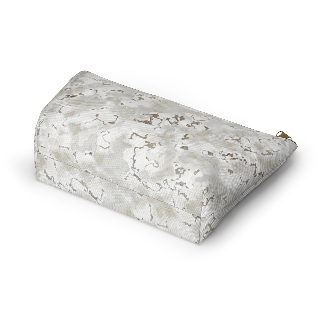 Carrara Marble Accessory Pouch w T-bottom in Brown