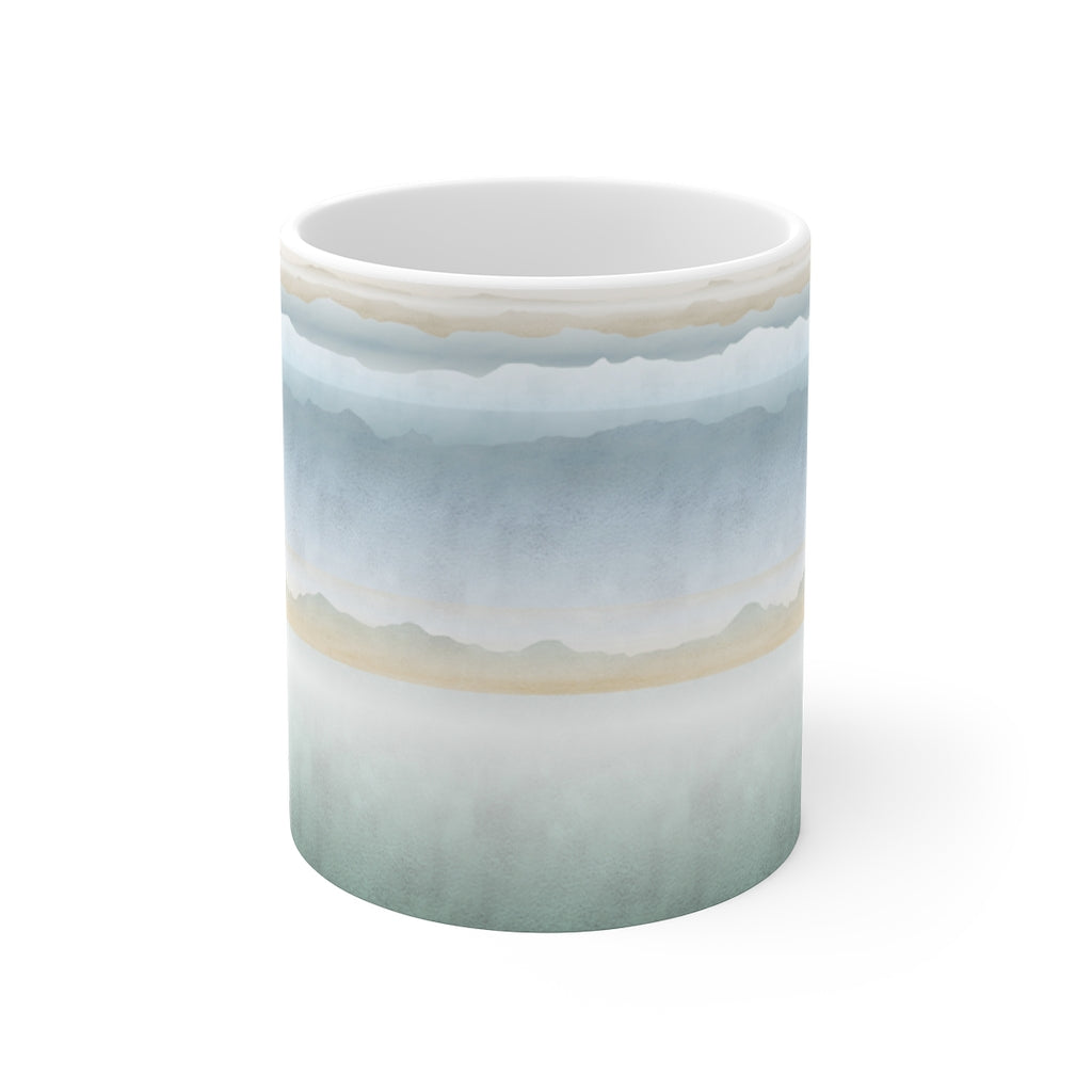 Watercolor Mountains Mug in Aqua