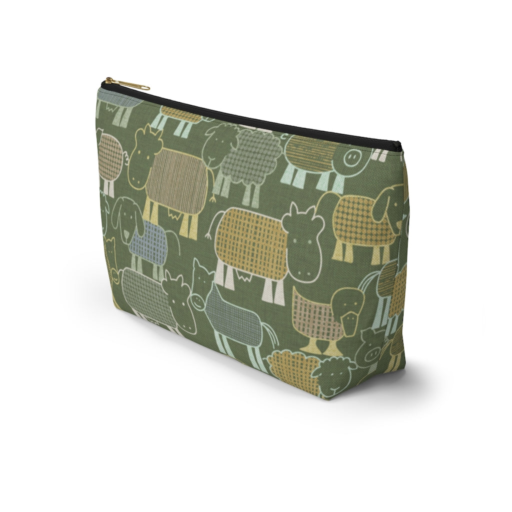 Animal Farm Accessory Pouch w T-bottom in Green