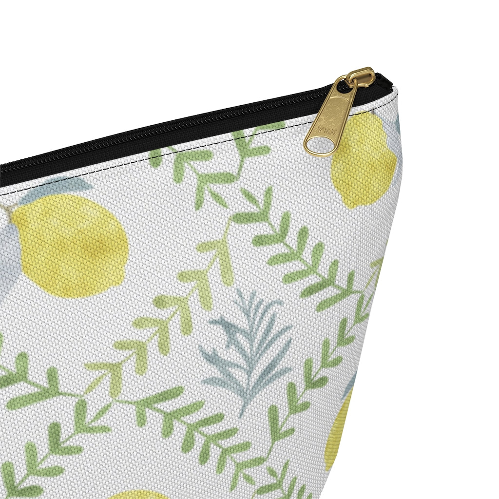 Lemon Tile Accessory Pouch w T-bottom in Green