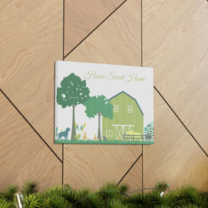 Barnyard Fun Home Wrapped Canvas in Green