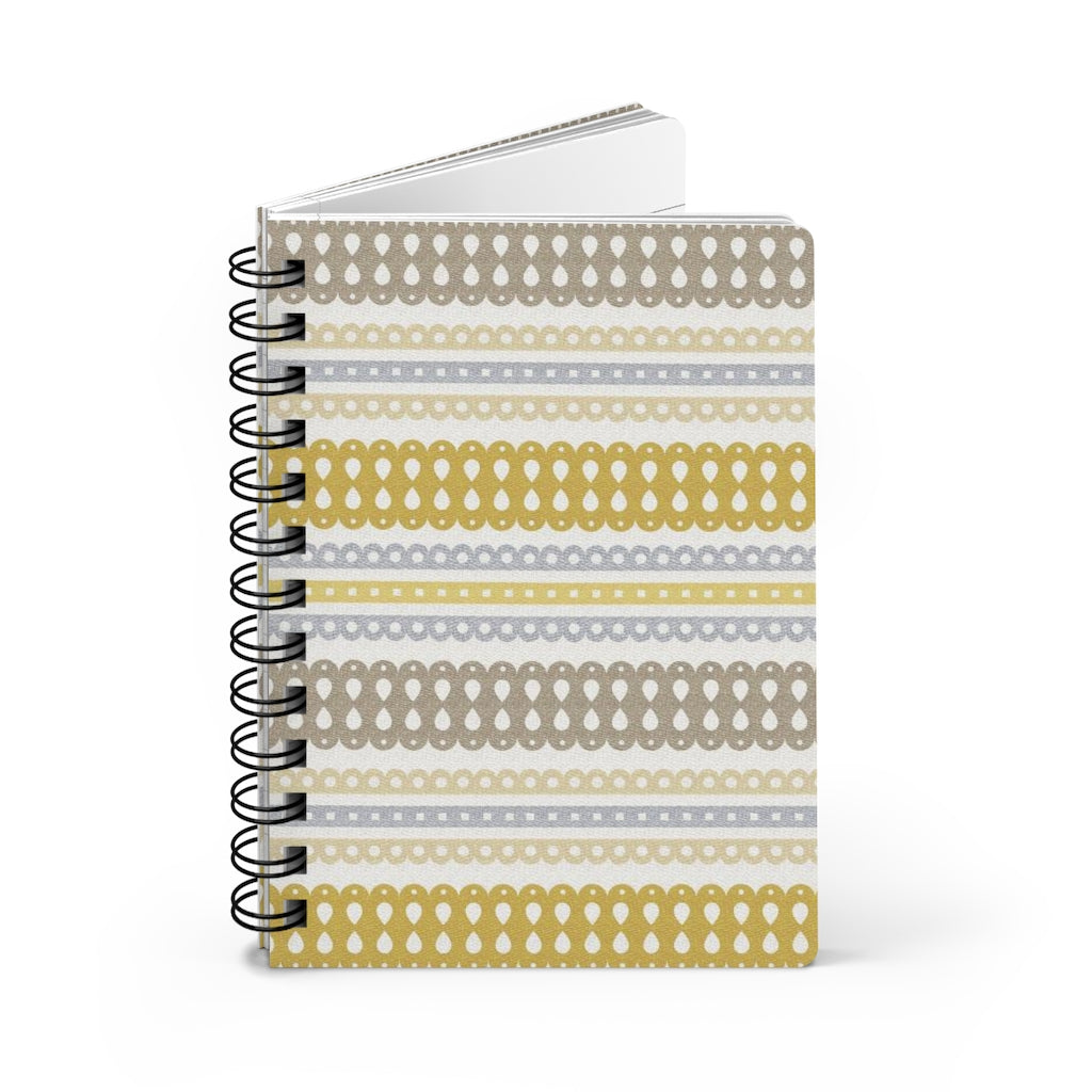 Ribbon Candy Spiral Bound Journal in Yellow