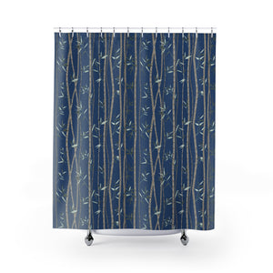Bamboo Shower Curtain in Blue