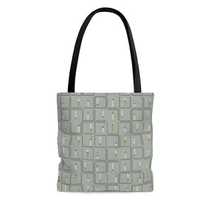 Pencil to Paper Code Tote Bag in Teal