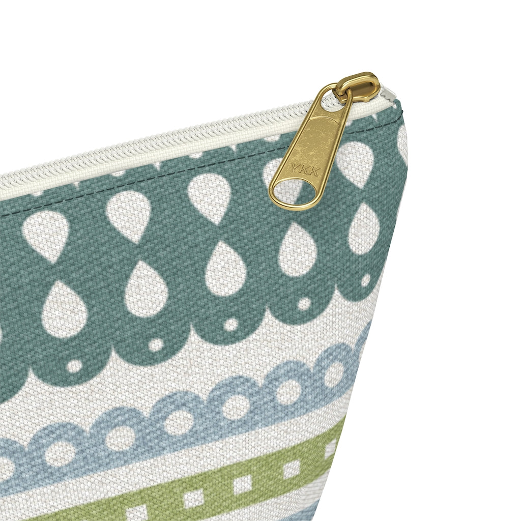 Ribbon Candy Accessory Pouch w T-bottom in Green