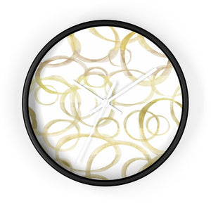 Watercolor Rings Wall Clock in Gold