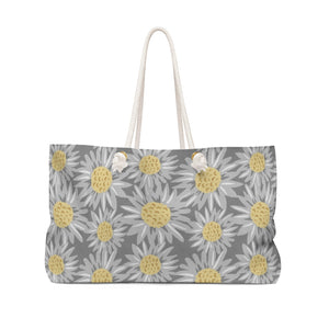 Floral Sunflower Weekender Bag in Gray