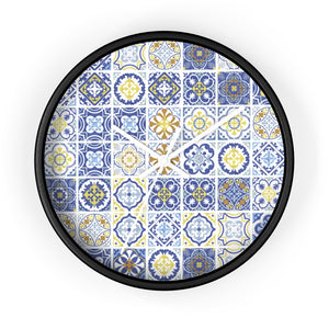 Seville Square Wall Clock in Blue