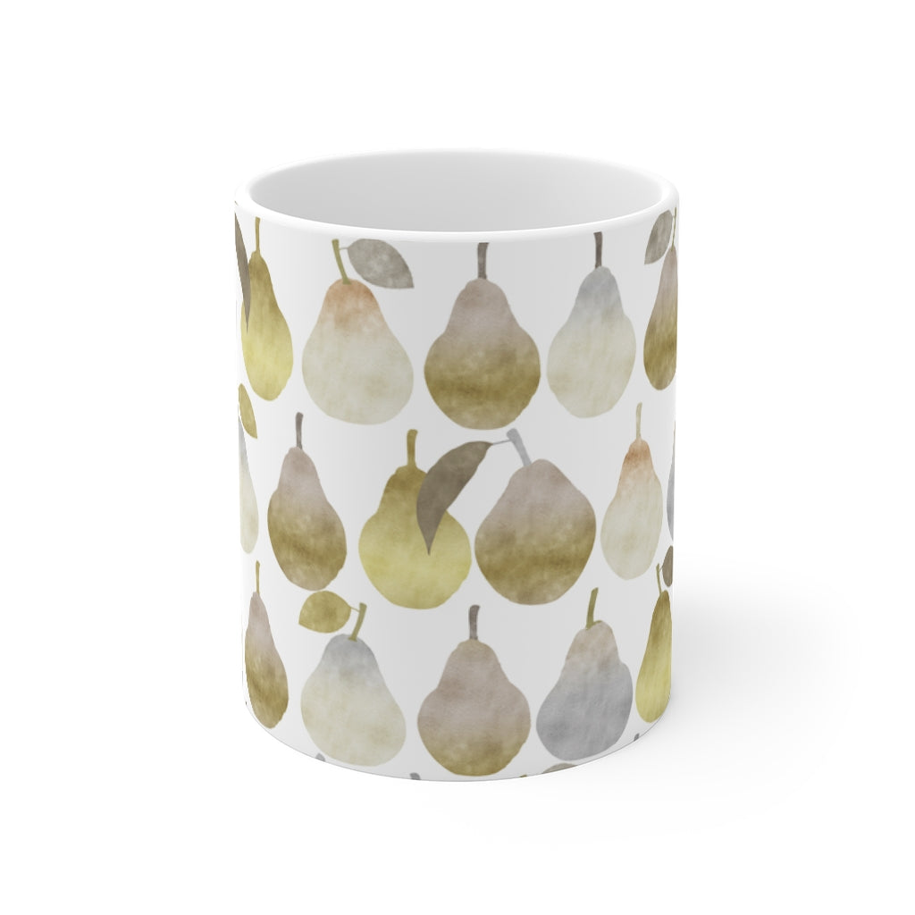 Watercolor Pears Mug in Gold