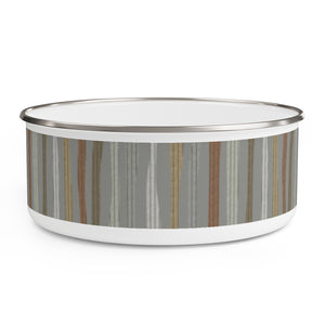 Amazing Stripe Enamel Bowl in Gray