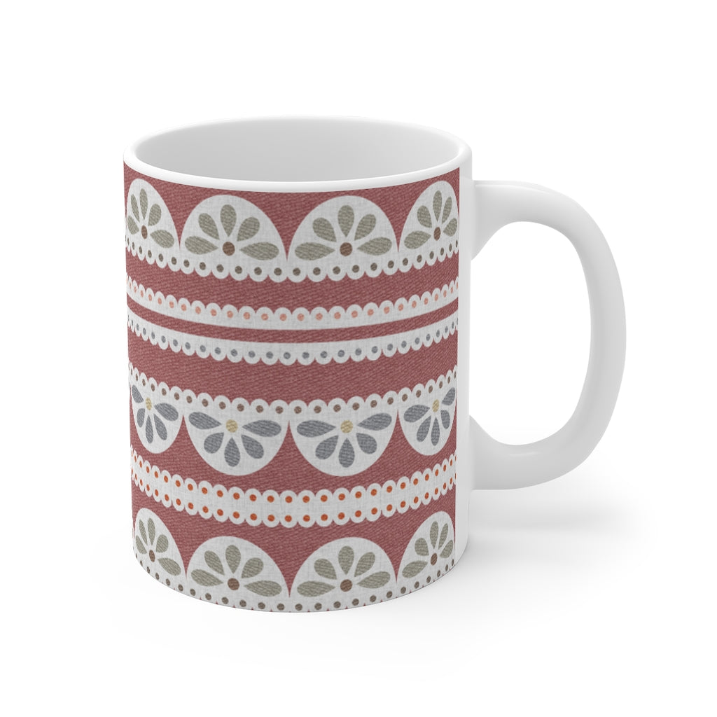Eyelet Lace Mug in Pink