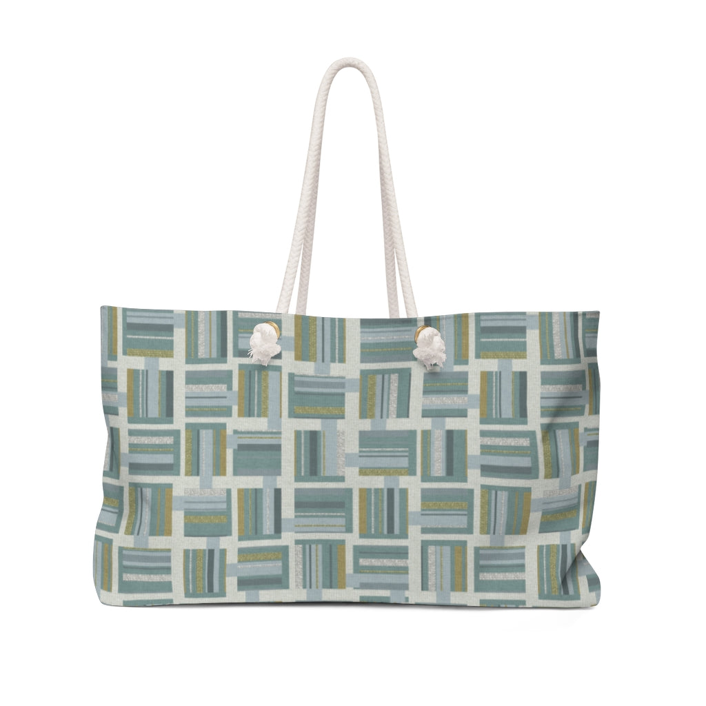 Bird Code Weekender Bag in Aqua