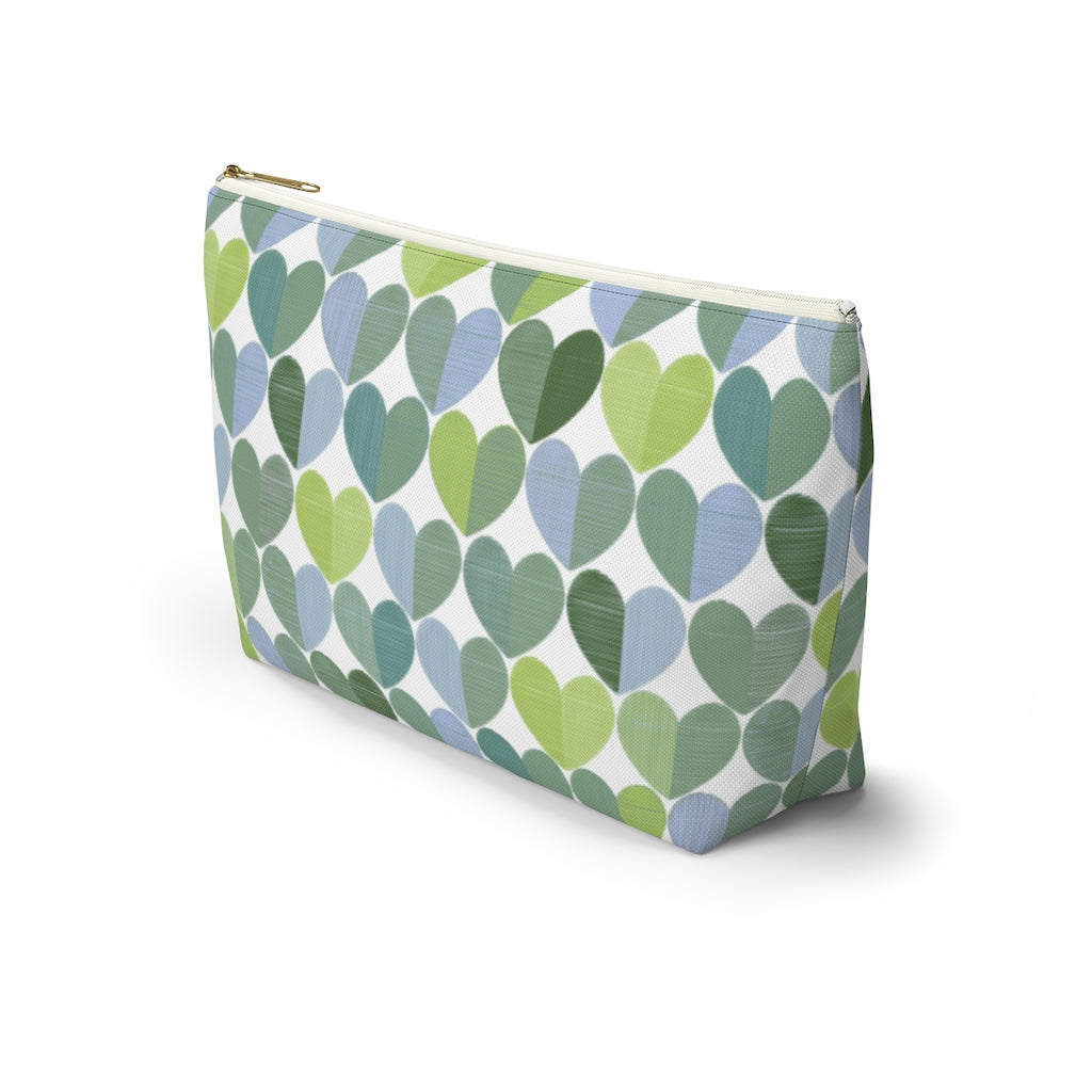 Love Accessory Pouch w T-bottom in Green