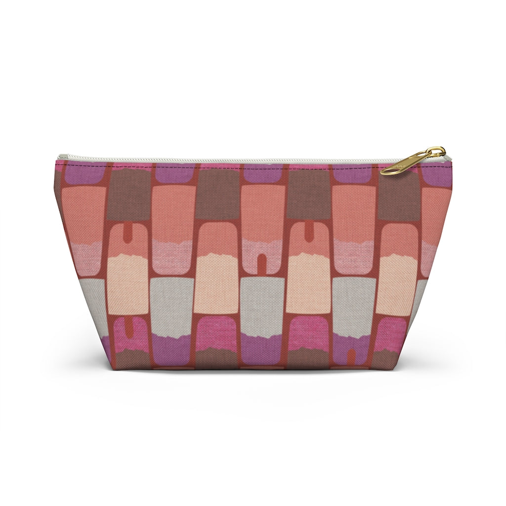 Popsicles Accessory Pouch w T-bottom in Pink
