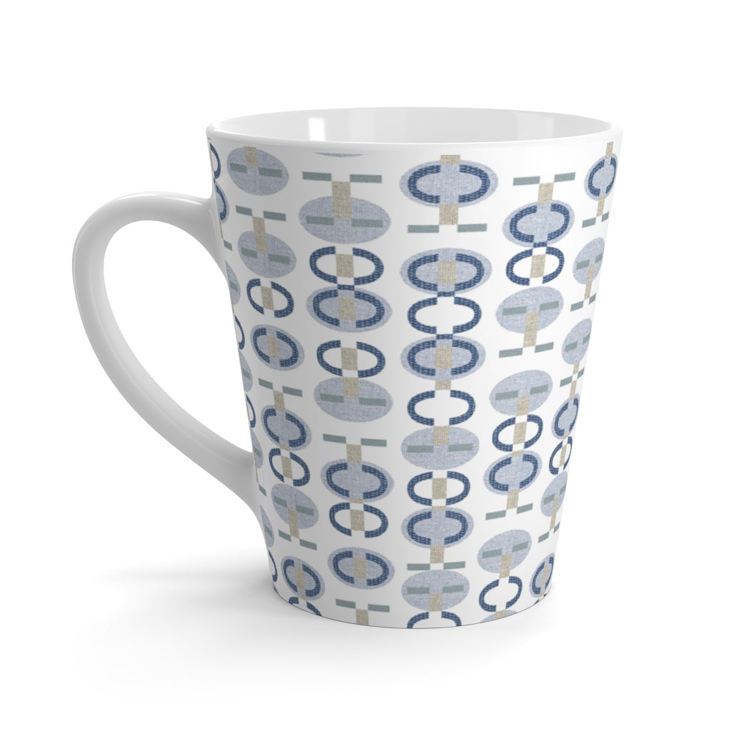 Telegraph Code Latte Mug in Blue
