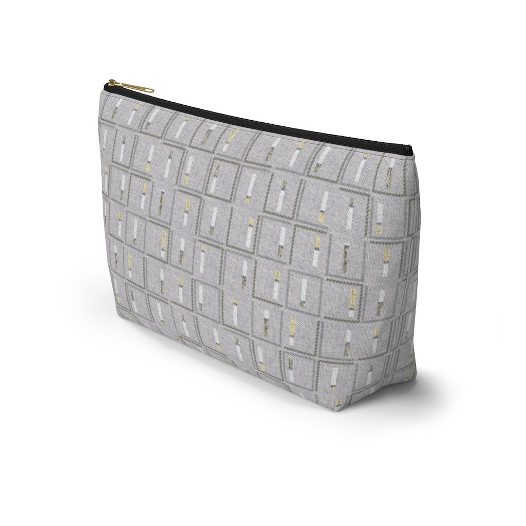 Pencil to Paper Accessory Pouch w T-bottom in Gray