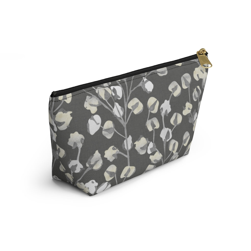 Cotton Branch Accessory Pouch w T-bottom in Gray