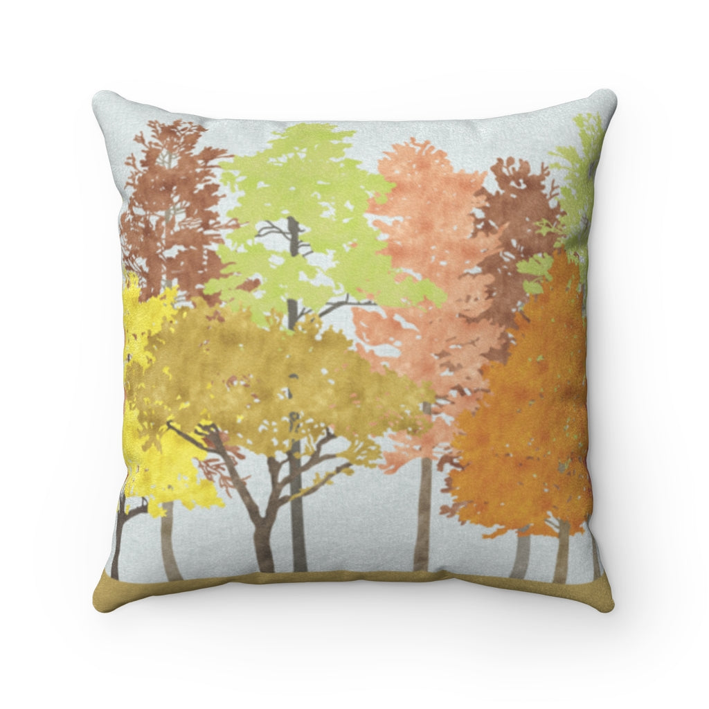 Walk in the Woods Square Throw Pillow in Multi