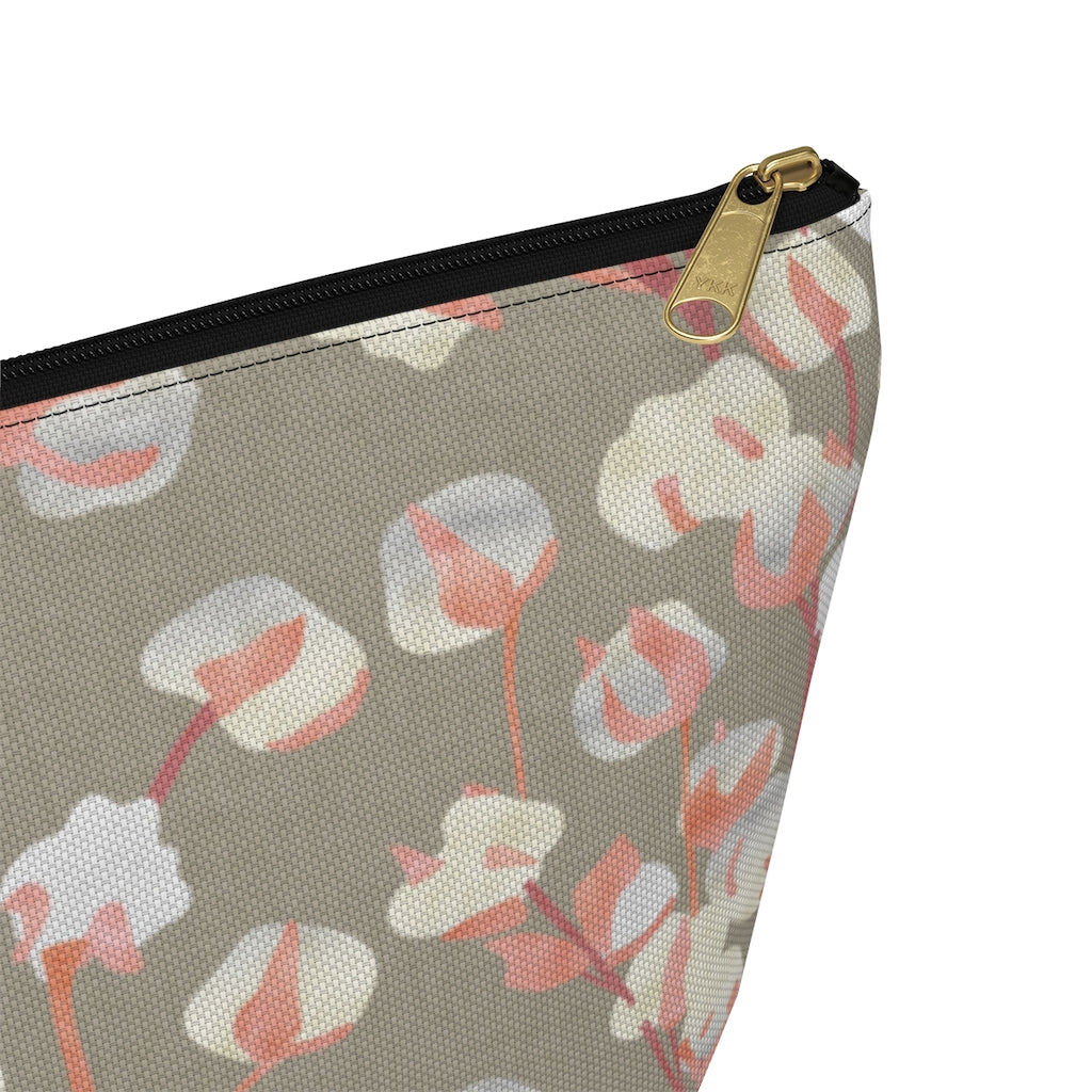 Cotton Branch Accessory Pouch w T-bottom in Pink